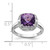 Sterling Silver Rhodium-plated Diamond & Checker-Cut Amethyst Ring - QR-80445866-3163