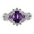 Sterling Silver Rhodium-plated Diamond & Oval Amethyst Ring - QR-9E4D61E5-1592