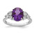 Sterling Silver Rhodium-plated Diamond & Oval Amethyst Ring - QR-D8038D24-3053