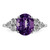 Sterling Silver Rhodium-plated Diamond & Oval Amethyst Ring - QR-D8038D24-3053