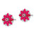Sterling Silver Rhodium-plated Diamond & Ruby Earrings