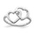 Sterling Silver Rhodium-plated Diamond accent Intertwined Heart Ring - QR-989957DB-5091