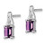 Sterling Silver Rhodium-plated Diamond and Amethyst Earrings - QE-194A7448-8962