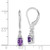 Sterling Silver Rhodium-plated Diamond and Amethyst Earrings - QE-6A05996C-5212