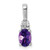 Sterling Silver Rhodium-plated Diamond and Amethyst Pendant - QP-718951F0-2532