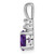 Sterling Silver Rhodium-plated Diamond and Amethyst Pendant - QP-718951F0-2532
