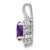 Sterling Silver Rhodium-plated Diamond and Amethyst Pendant - QP-D685FFEE-9118