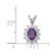 Sterling Silver Rhodium-plated Diamond and Amethyst Pendant - QP-D685FFEE-9118