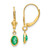 14k 6x4 Oval Bezel May/Emerald Leverback Earrings
