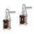 Sterling Silver Rhodium-plated Diamond and Smoky Quartz Earrings - QE-1E2E36BF-1582