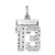 Sterling Silver Rhodium-plated Diamond-cut #13 Charm
