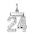 Sterling Silver Rhodium-plated Diamond-cut #24 Charm