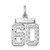 Sterling Silver Rhodium-plated Diamond-cut #60 Charm