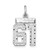 Sterling Silver Rhodium-plated Diamond-cut #61 Charm