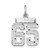 Sterling Silver Rhodium-plated Diamond-cut #65 Charm