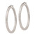 Sterling Silver Rhodium-plated Diamond-cut 3x45mm Square Tube Hoop Earrings