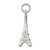 Sterling Silver Rhodium-plated Eiffel Tower Charm - QC-7D4C9051-7949