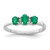 Sterling Silver Rhodium-plated Emerald 3 Stone and Diamond Ring - QR-188E8E0B-2930