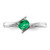 Sterling Silver Rhodium-plated Emerald and Diamond Ring - QR-06CD07EF-3171