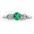 Sterling Silver Rhodium-plated Emerald and White Sapphire Ring - QR-3323EA85-1622