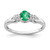 Sterling Silver Rhodium-plated Emerald and White Sapphire Ring - QR-361BCAFF-3377