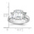 Sterling Silver Rhodium-plated Emerald-cut CZ 3-stone Ring - QR-5F14A52F-4285