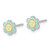 Sterling Silver Rhodium-plated Enamel Flower Children's Post Earrings