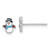 Sterling Silver Rhodium-plated Enamel Snowman Children's Post Earrings