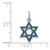 Sterling Silver Rhodium-plated Enameled Blue Star of David Charm