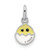 Sterling Silver Rhodium-plated Enameled Chick in Egg Children's Pendant