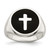 Sterling Silver Rhodium-plated Enameled Cross Ring - QR-2962B236-6453