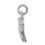 Sterling Silver Rhodium-plated Enameled Pink Ribbon Charm