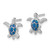 Sterling Silver Rhodium-plated Enameled Polished Turtle Post Earring - LE-22EAD921-7147