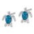 Sterling Silver Rhodium-plated Enameled Polished Turtle Post Earring - LE-6049913A-7534