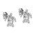 Sterling Silver Rhodium-plated Enameled Polished Turtle Post Earring - LE-6049913A-7534