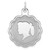 Sterling Silver Rhodium-plated Engraveable Girl Disc Charm - QM-C699216A-8751