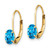 14k 6x4mm Oval Blue Topaz Leverback Earrings