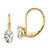 14k 6x4mm Oval Cubic Zirconia Leverback Earrings