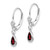 14k 6x4mm White Gold Garnet/January Earrings