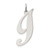 Sterling Silver Rhodium-plated Fancy Script Letter I Initial Charm - QC-6E1C594E-2995