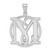 Sterling Silver Rhodium-plated Fancy Script Letter M Initial Pendant