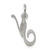 Sterling Silver Rhodium-plated Fancy Script Letter N Initial Charm - QC-4EB2513C-2710