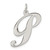 Sterling Silver Rhodium-plated Fancy Script Letter P Initial Charm - QC-7FB75334-4384