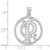 Sterling Silver Rhodium-plated Fancy Script Letter P Initial Pendant
