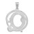 Sterling Silver Rhodium-plated Fancy Script Letter Q Initial Pendant
