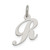 Sterling Silver Rhodium-plated Fancy Script Letter R Initial Charm - QC-7CDC95CD-2582