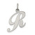 Sterling Silver Rhodium-plated Fancy Script Letter R Initial Charm - QC-8254D330-1562