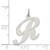 Sterling Silver Rhodium-plated Fancy Script Letter R Initial Charm - QC-913D71C3-2164