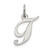 Sterling Silver Rhodium-plated Fancy Script Letter T Initial Charm - QC-C948ED6C-1136