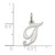 Sterling Silver Rhodium-plated Fancy Script Letter T Initial Charm - QC-C948ED6C-1136
